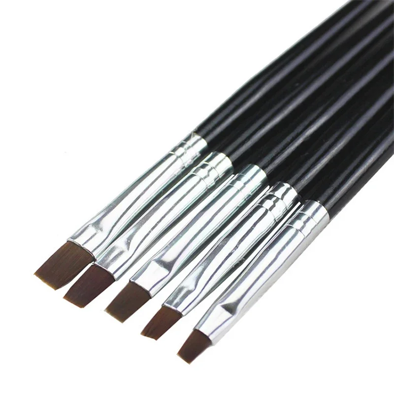 

5pcs Flat Painting Drawing Pen Nail Art Brushes Acrylic UV Gel Brush Pen Kit Set DIY Design Tool
