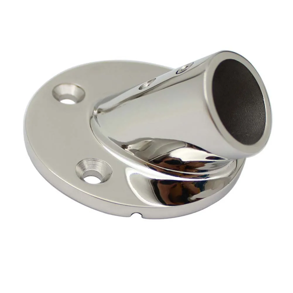 Boat Handrail Round Tube Base Direct Installation Front Reliability Silver Stainless Steel Brand New.high Quality