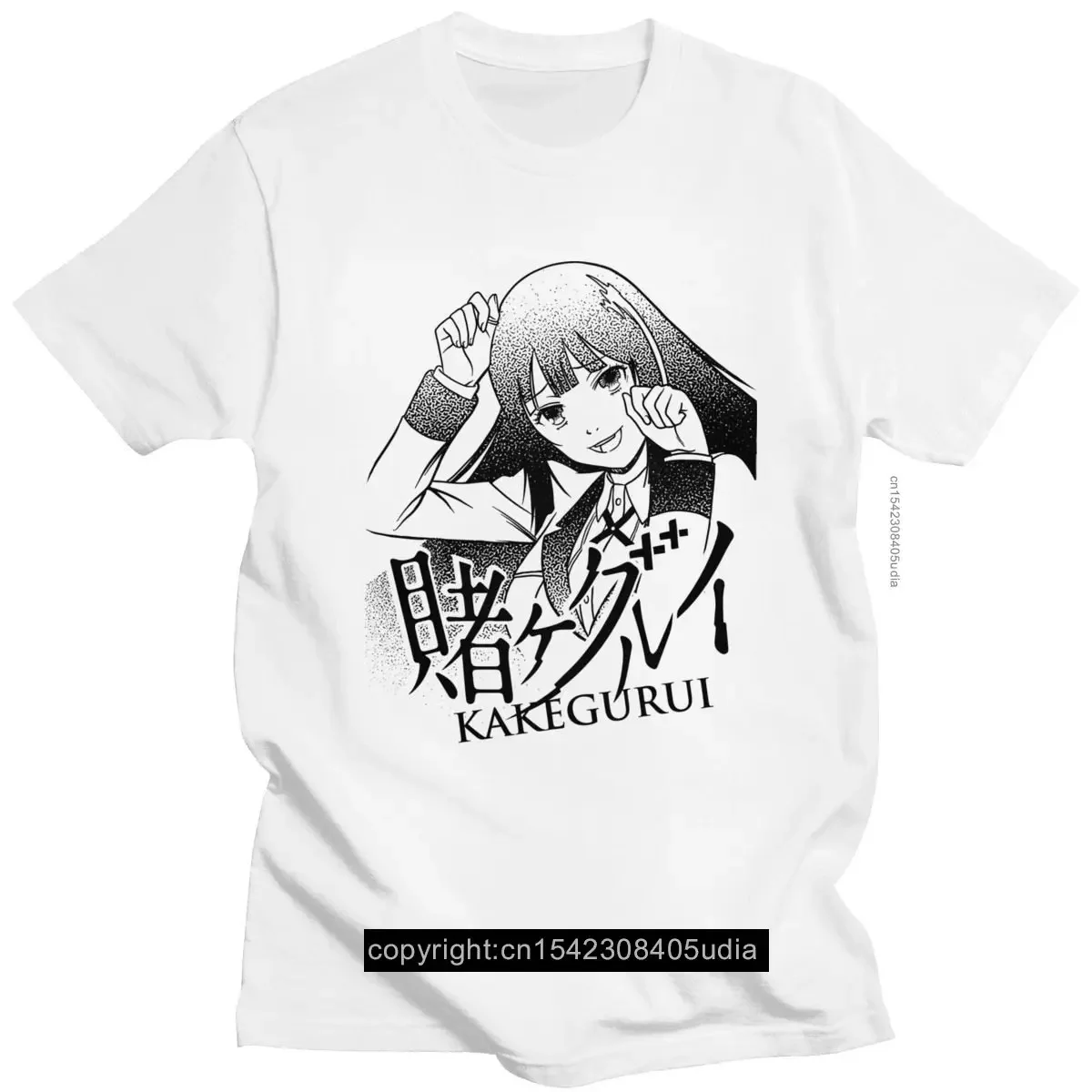 Kawaii Kakegurui Yumeko Jabami T Shirt Men Short Sleeve Manga And Animated Tv Show T-Shirt Cotton Fans Tee Tops Harajuku