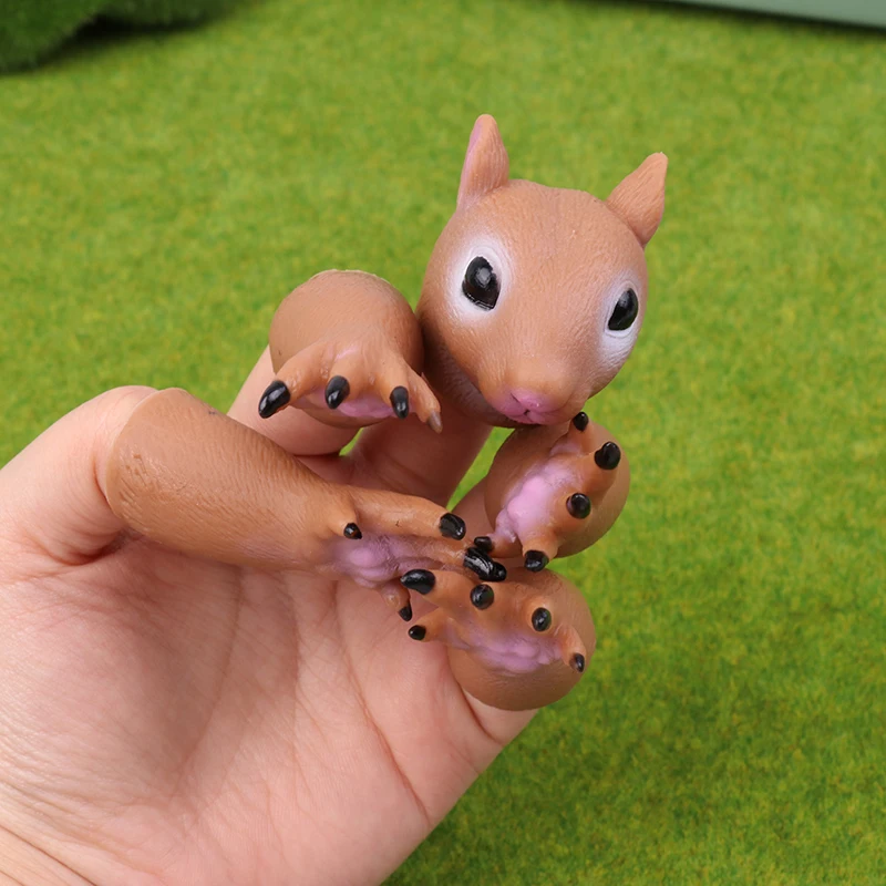 Nuevo 【Títere de dedo de ardilla, juguetes novedosos para niños, regalo para fiestas de cumpleaños, cosplay】