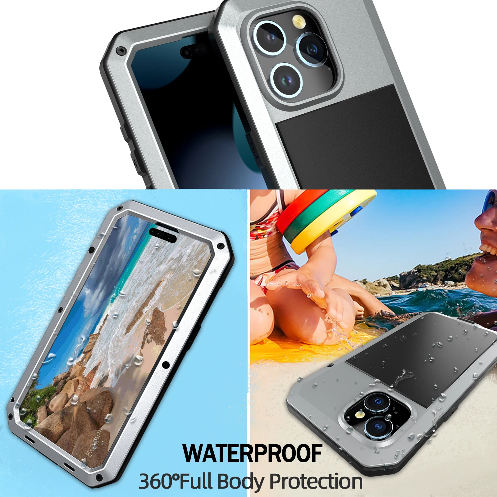 Neue Metall-Schutzhülle mit Rutschfester, Stoßfester 360-Grad-Vollschutz-Funktion für iPhone 16, 15, Xs Max, 11, 12, 13, 14 Serie – Detail 13