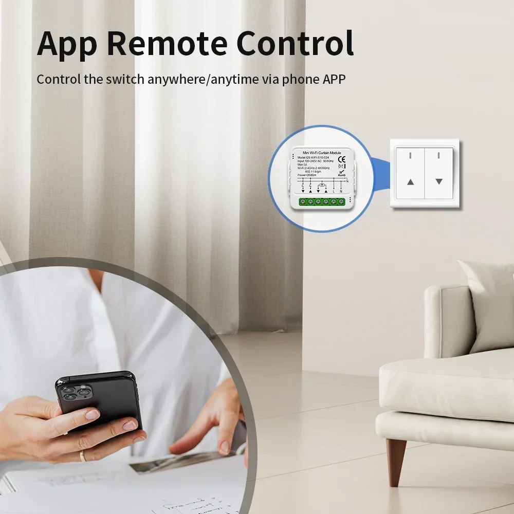 TNCE Tuya Switch Light Curtain Dimmer WIFI Zigbee, Smart DIY MINI Module, 2-way Control Breaker, Voice with Alexa Google Home