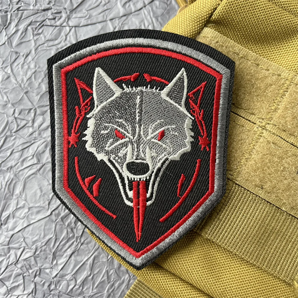 Wolf Badges Sword Embroidered on Clothes Military Patch Tactical Gear Hook and Loop Patches Backpack Applique for Clothing