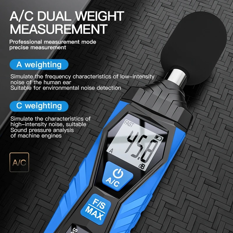 Professional Digital Sound Level Meter DB Measuring Instrument Sonometer Decibelimetro 30-130dB Portable Noise Decibel Monitor