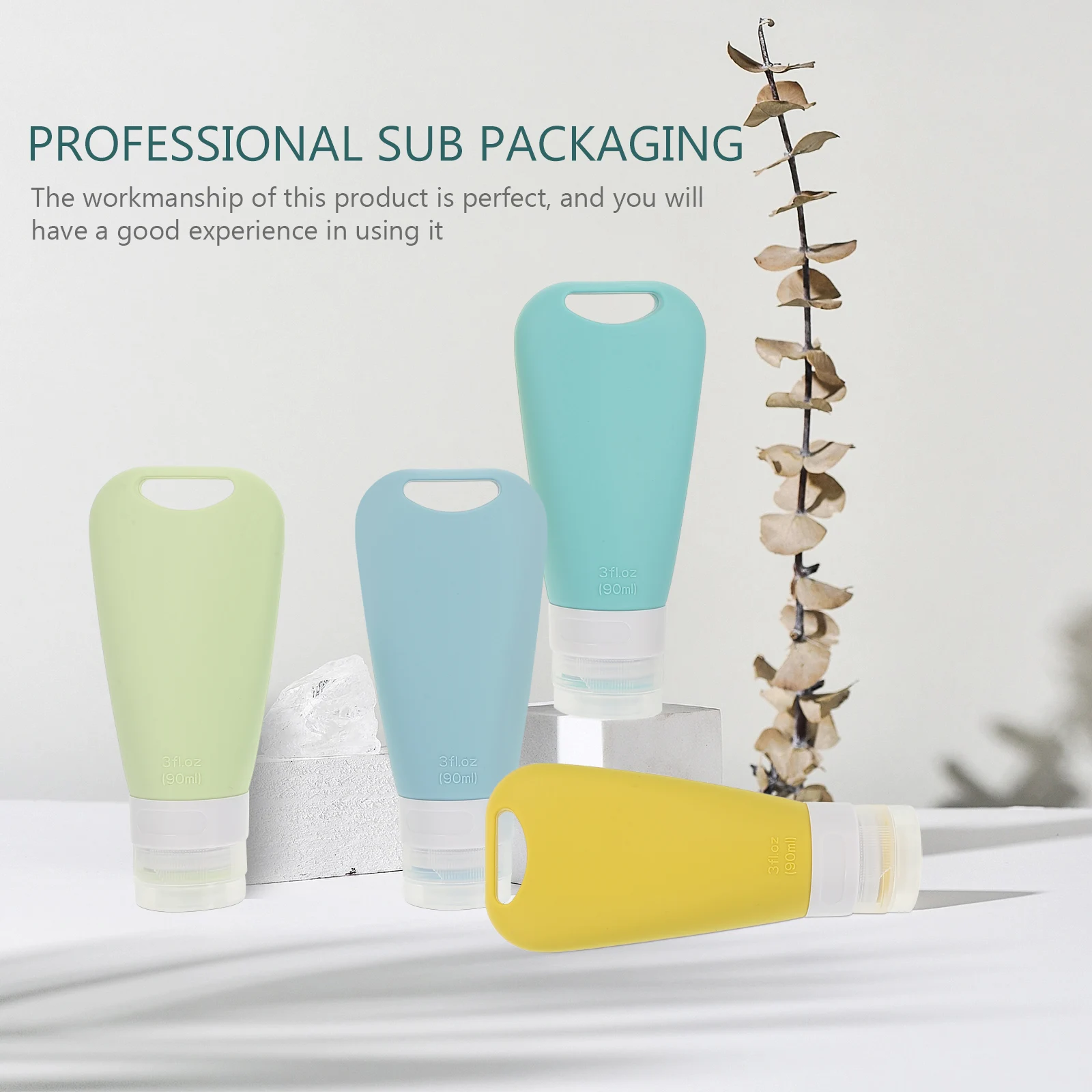 

4 Pcs Travel Bottles for Toiletries Supple Lotion Silicone Squeeze Leakproof Containers Portable Makeup Packing Small