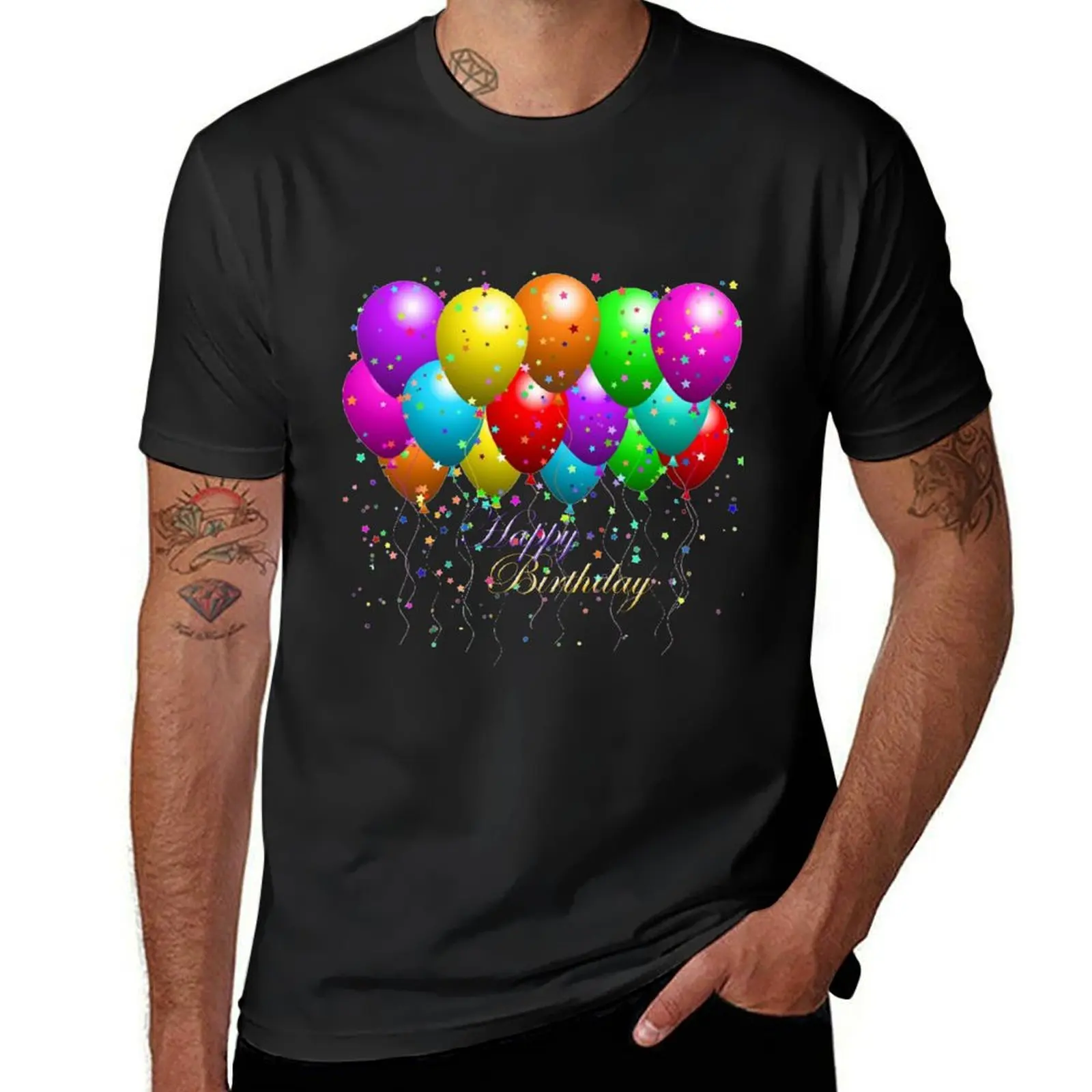 

Party Balloons Happy Birthday T-Shirt Blouse customizeds hippie clothes mens graphic t-shirts anime