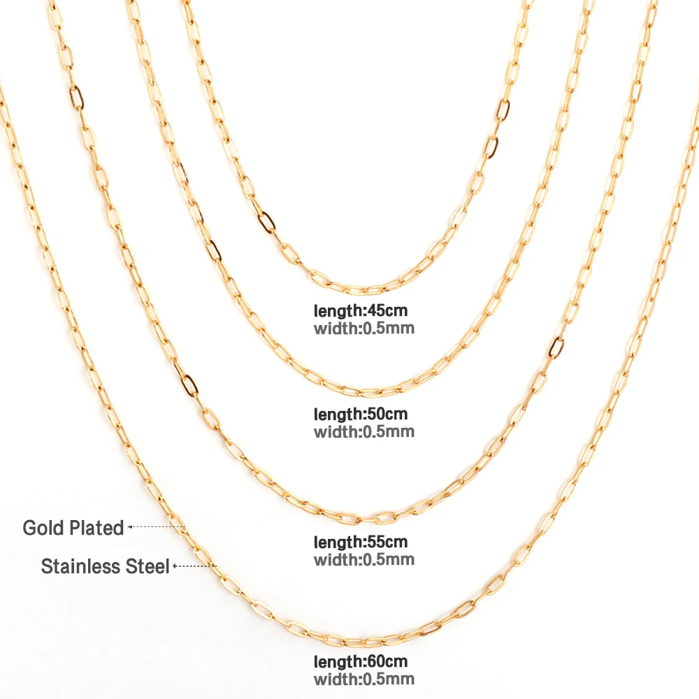 LUXUKISSKIDS Sweater Chains Long Link Chains Wholesale Gold Steel Color Stainless Steel 316L Chains Necklace 2022 New Collier