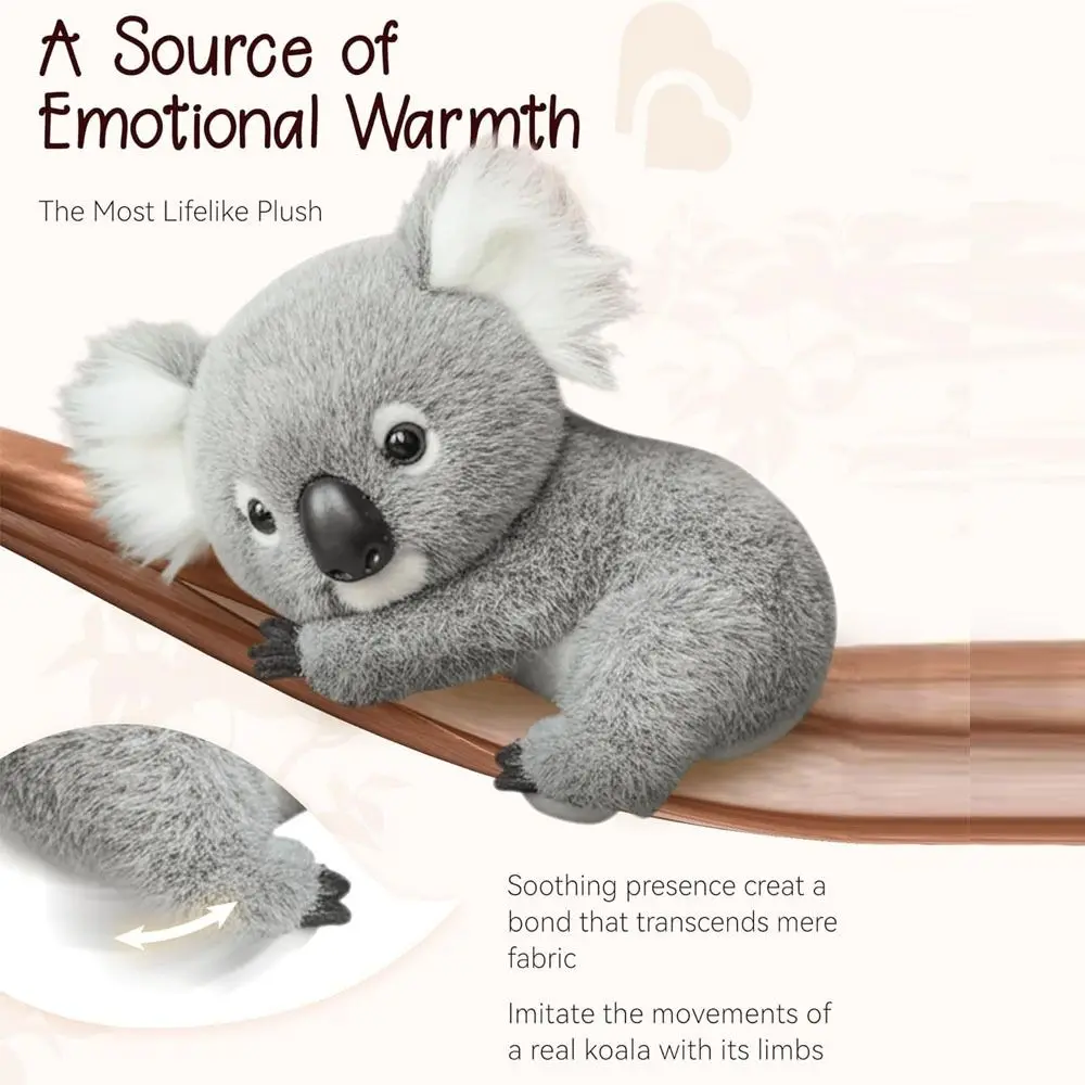 Juguete de peluche Koaly suave, juguetes de peluche de movimiento Natural, almohada de felpa de soporte emocional para soporte emocional