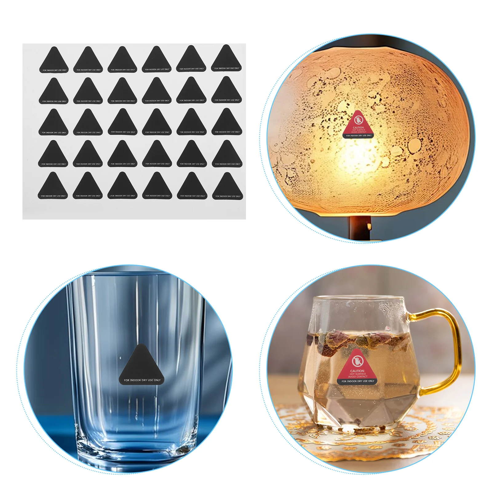 

30Pcs Hot Surface Warning Stickers Heat Sensitive Color Change Safe Sign for Food Warming Lamp Kitchen Caution Labels