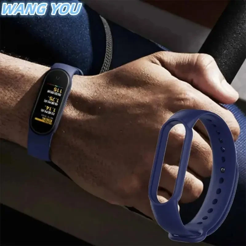 샤오미 미 밴드 7, 6, 5, 4, 3 용 팔찌, 실리콘 스포츠 시계 밴드, 7, 6, 3 용 교체 팔찌, 2 개
