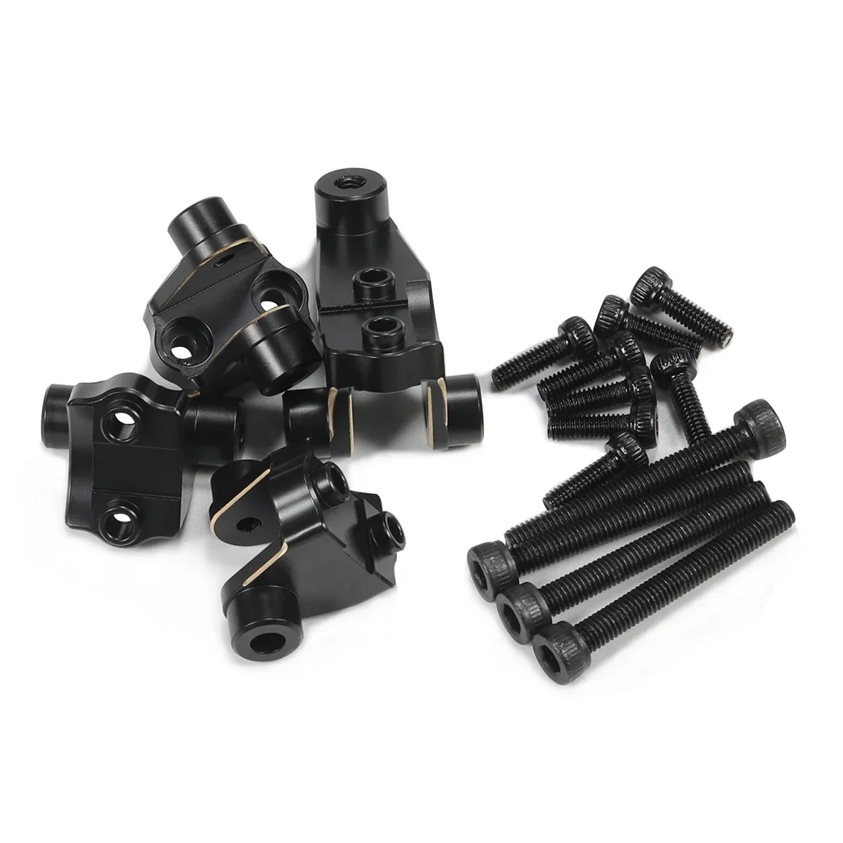 37g Black Brass Front and Rear Axle Link Mounts Suspension Mounting Set for 1/10 RC Crawler TRX4 Defender Bronco Upgrade Parts