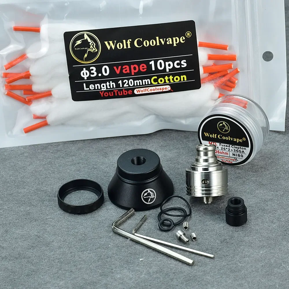 Hellfire Saber RDA Wolfcoolvape - MTL/DL Style 22mm 316SS Drip Tip Atomizer BF Pin