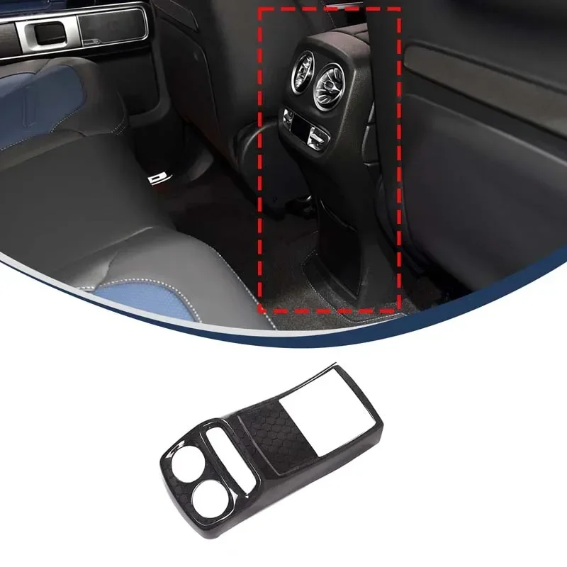 For Mercedes Benz G Class W463 2019-2024 Carbon Fiber Car Rear Air Condition Air Vent Outlet Anti-kick Cover Trim Accessories