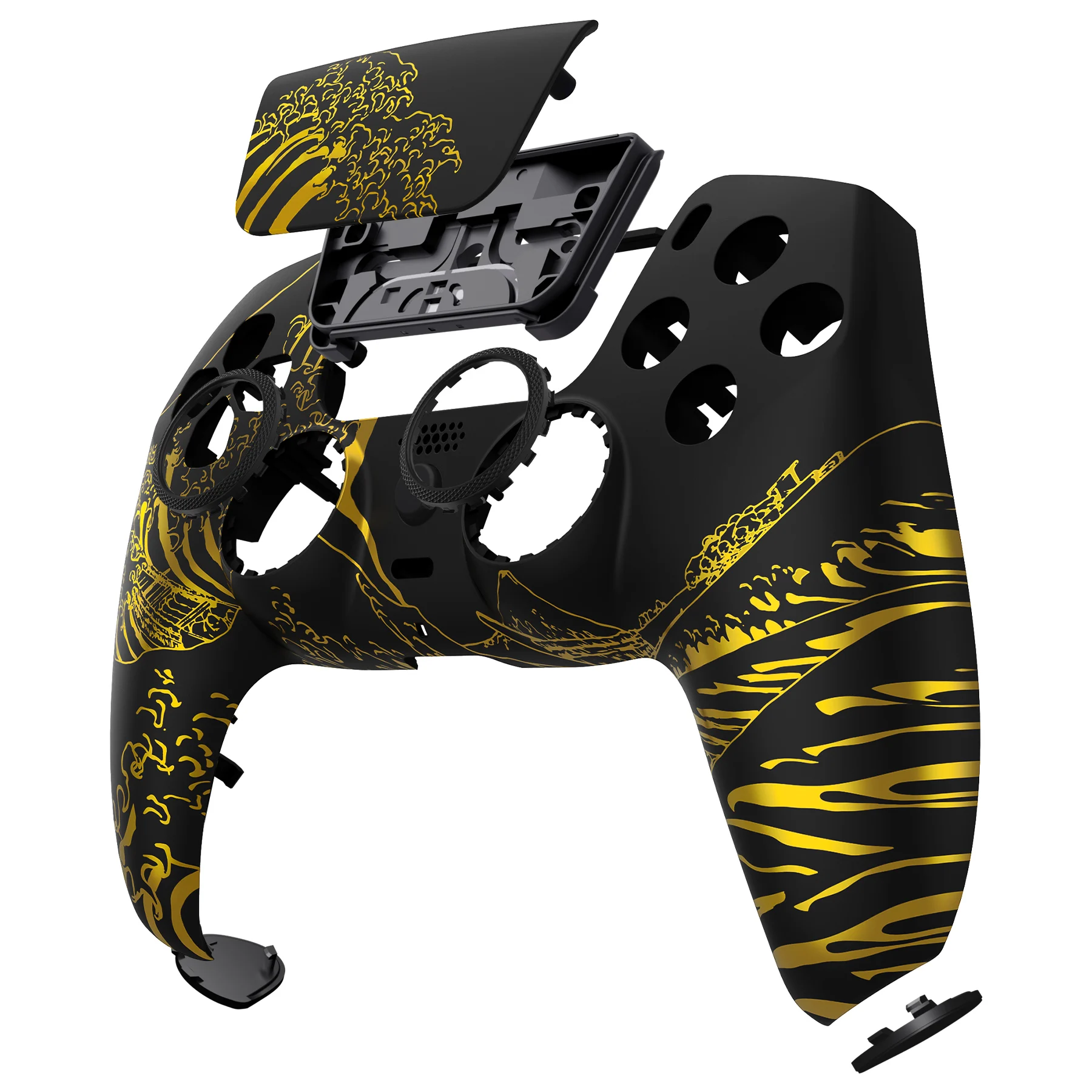 

eXtremeRate LUNA Redesigned Front Shell Touchpad for ps5 Controller BDM-010/020/030/040/050 - The Great GOLDEN Wave Black