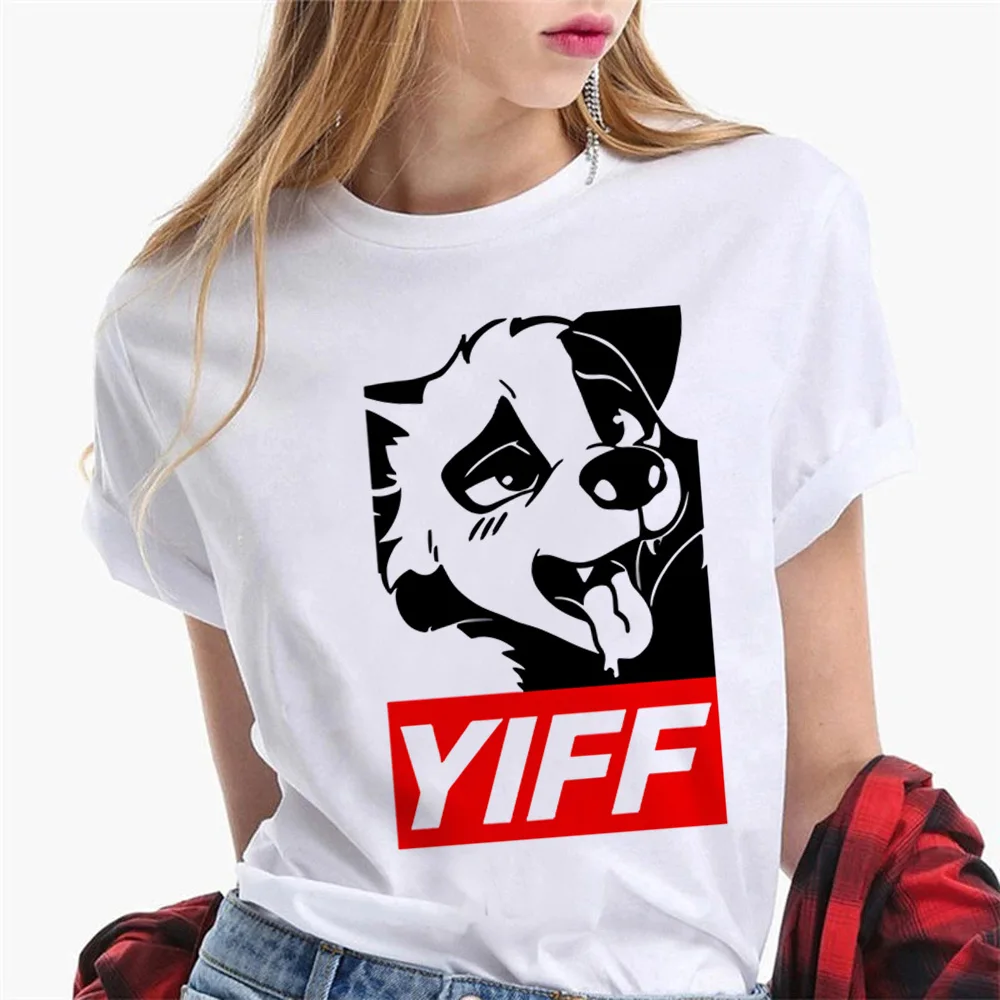 

Furry tshirt women Japanese harajuku anime top girl designer anime graphic clothing