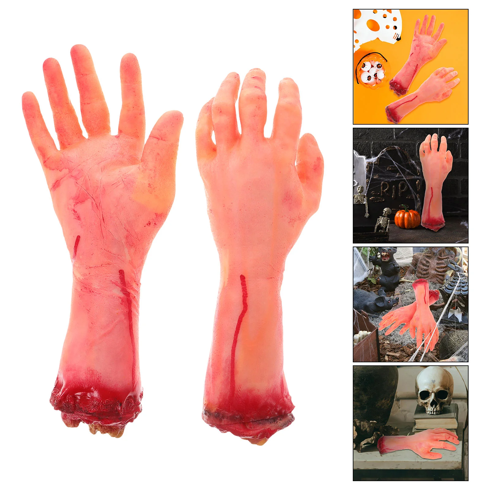 

2 Pcs Horror Prosthetic Hand Decoration Simulated Model Haunted House Props Artificial Halloween Party Fake Hands Foam Tools