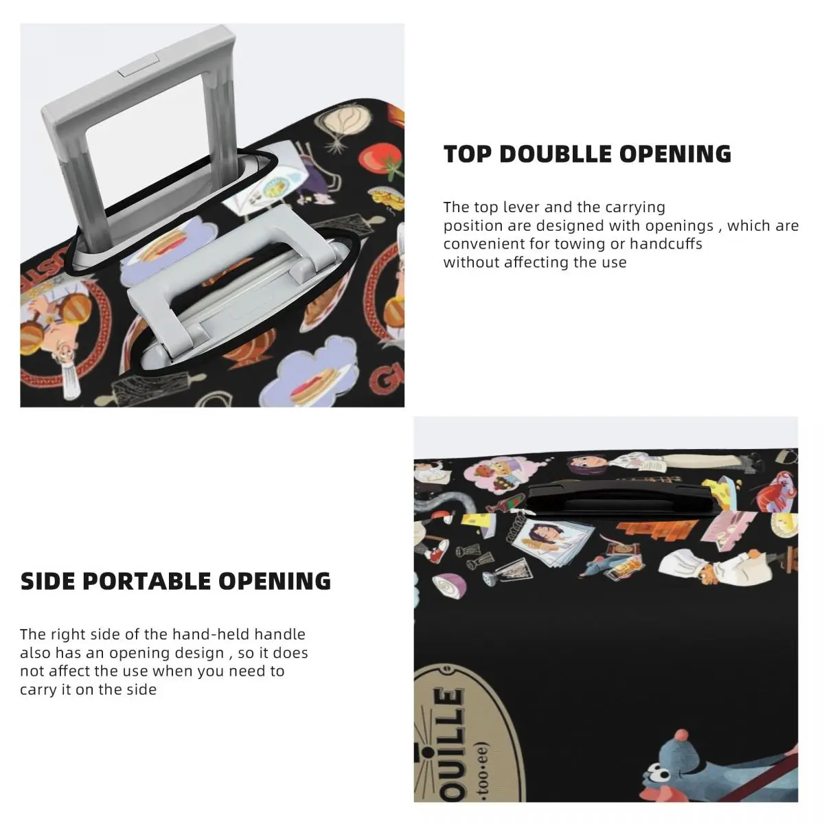 Capa de bagagem personalizada Ratatouille Remy, capa protetora de mala da moda, terno para 18-32 polegadas