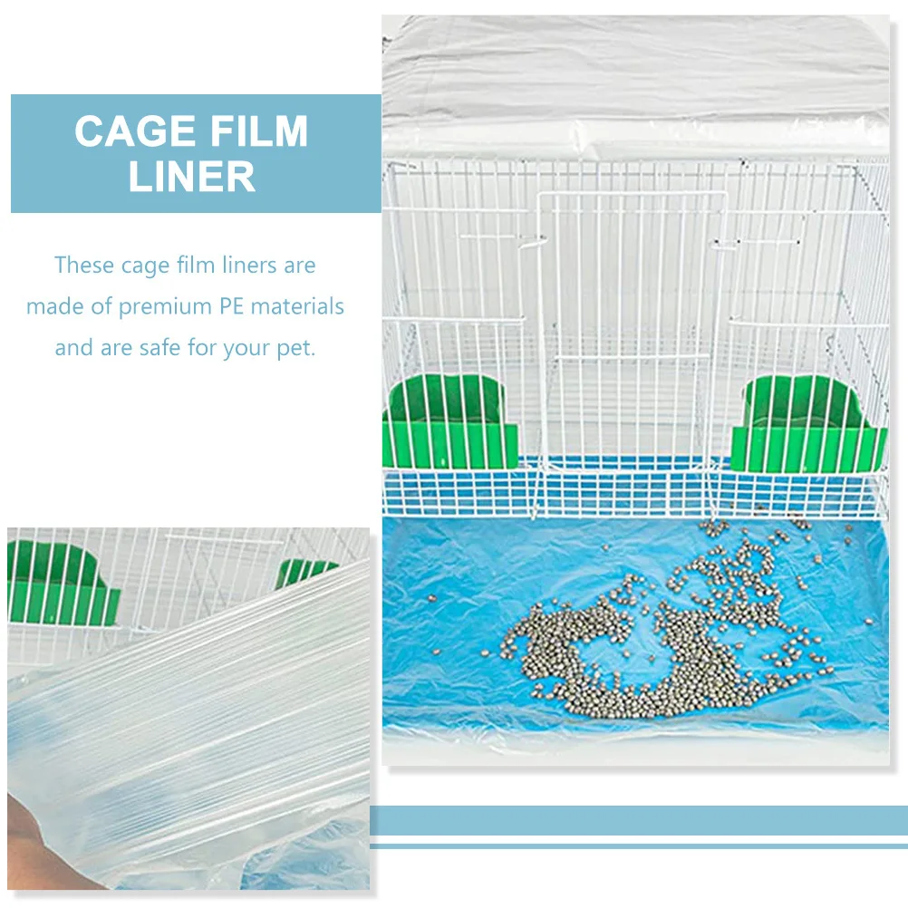

100Pcs Cage Film Liner Disposable Rabbit Hutch Liner Smooth Plastic Pad for Guinea Pig Hamster Puppy Cage Bottom Cleaning