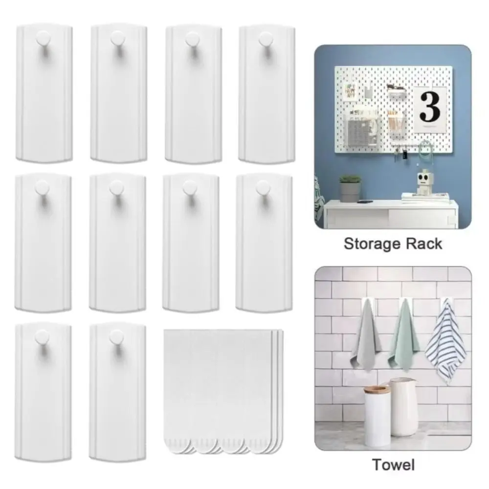 10Pcs Heavy Duty Picture Hangers Without Nails Removable Easy Install Damage Free Picture Hanging Hooks Adhesive Strips White - Image 4