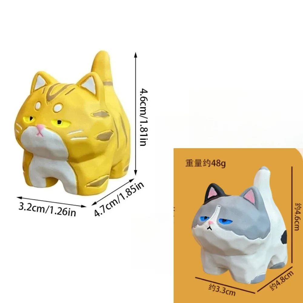 1PC Wooden carving standing posture cat resin figurine ornament cute home desktop decoration