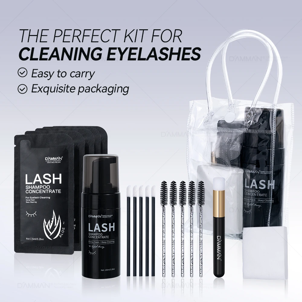 

DAMMAN 7.5ml Lash Shampoo Concentrate Eyelash Extension Shampoo Lash Cleanser Shampoo Kit Shampoo Mousse For Eyelash With Bottle