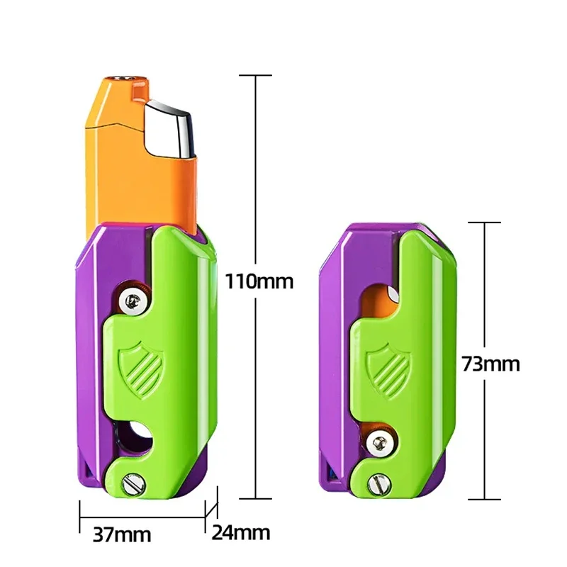 2024 New Red Flame Windproof Lighter Foldable Radish Pressure Reducing Direct Spray Butane Inflatable Lighter Cute Girl Gift