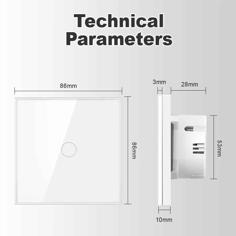 European standard wall-mounted sensor touch light switch, black and white gold, silver and gray crystal glass panel, with LED ba