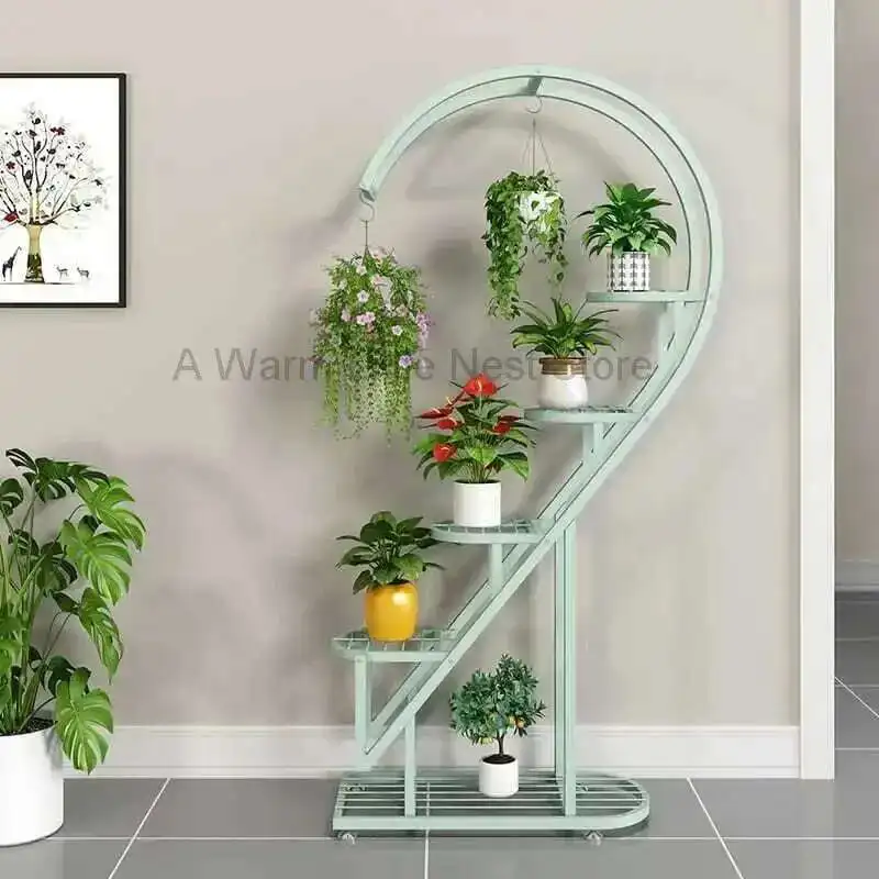 

Dill Flower Stand Rack, Outdoor Wrought Iron Flower Stand, Indoor Living Room Floor-to-ceiling Multi-layer Balcony Flower Hanger