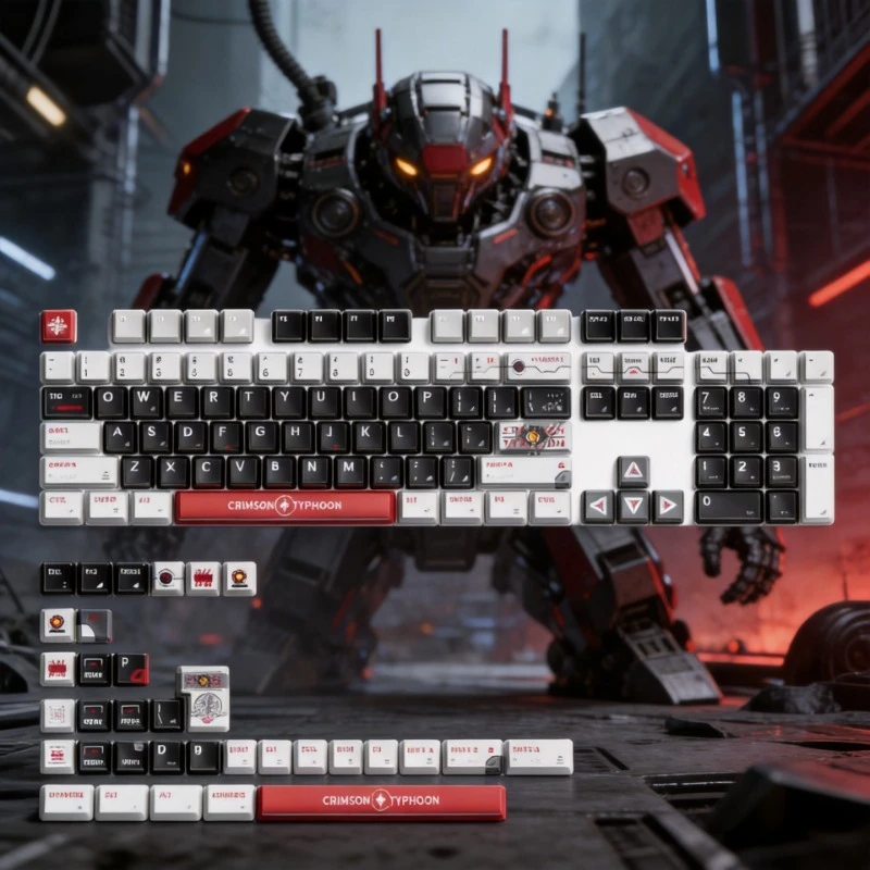XVX Nuclear Power Side Printed Shine Through PBT Sublimation Keycaps 138 Keys Compatible with IQUNIX EV63 Magnetic Switch