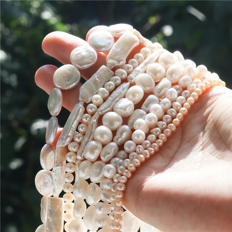 

Natural Pearl Oval Round Baroque Pearls Beads For Jewelry Making Diy Bracelet Necklace