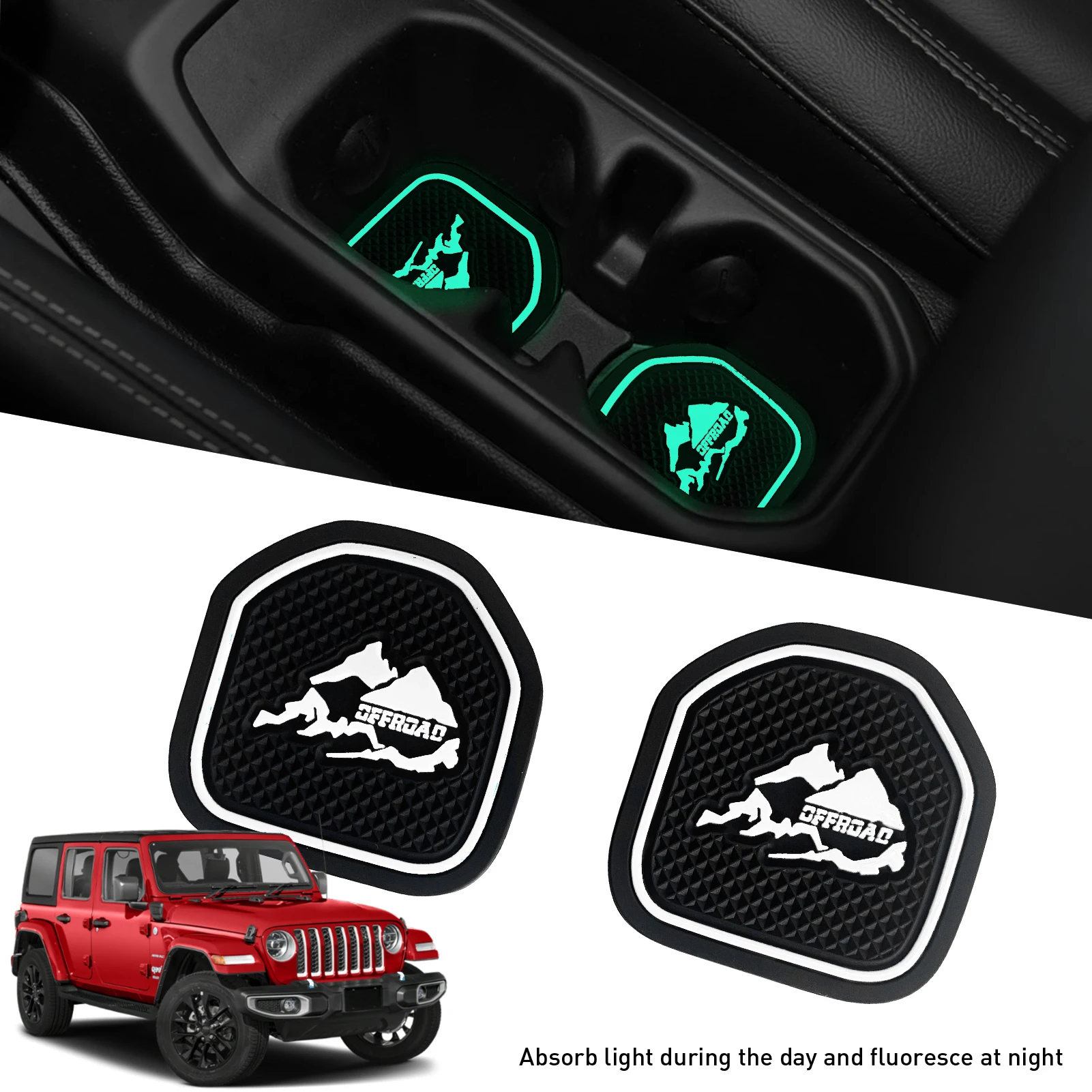 

Non-Slip Car Cup Coaster Slot Pad for Jeep Wrangler Jl Jlu 2020-2023 Anti-Slip Mat Pocket Mat Interior Cup Holder Pad Car-stying