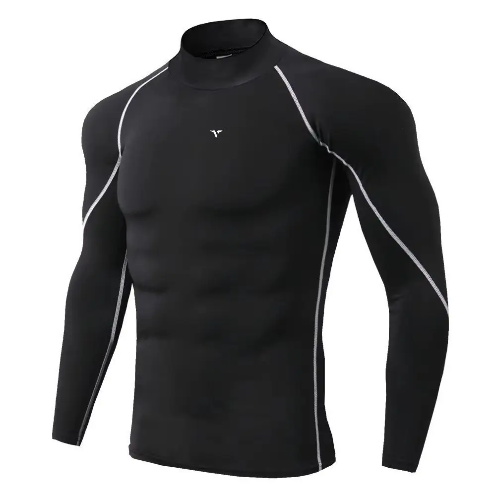 Herren Sport-T-Shirt, schnelltrocknend, für Bodybuilding, Laufen, Langarm-Kompressionsshirt, Fitness-T-Shirt, Herren-Fitness-Oberteil, Herren-Unterwäsche. – Detail 4