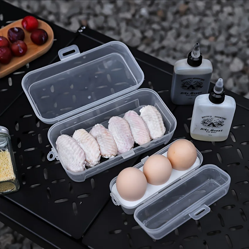 1PC Portable Eggs Box Case Kitchen Container Organizer For Outdoor Camping Picnic Transparent 3/4/8 Grids Egg Holder