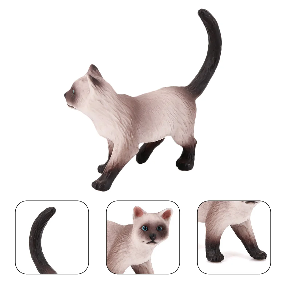 

Siamese Cat Ornament Plastic Toy Adornment Model Kids Toys Home Decoration Plaything Decorations