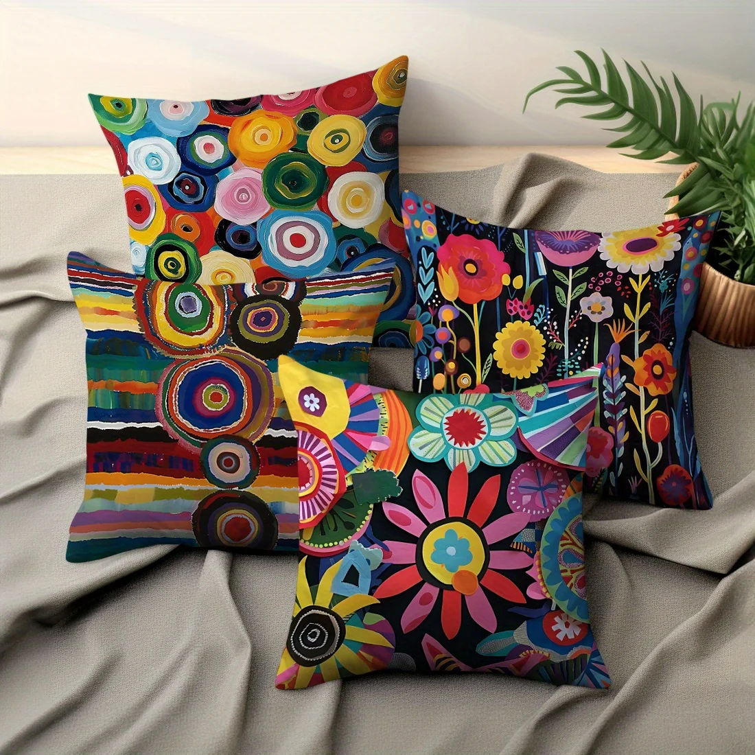 4 stuks lichte luxe mandala kussensloop, woondecoratie in Scandinavische stijl, bijpassende bank erker beddengoed