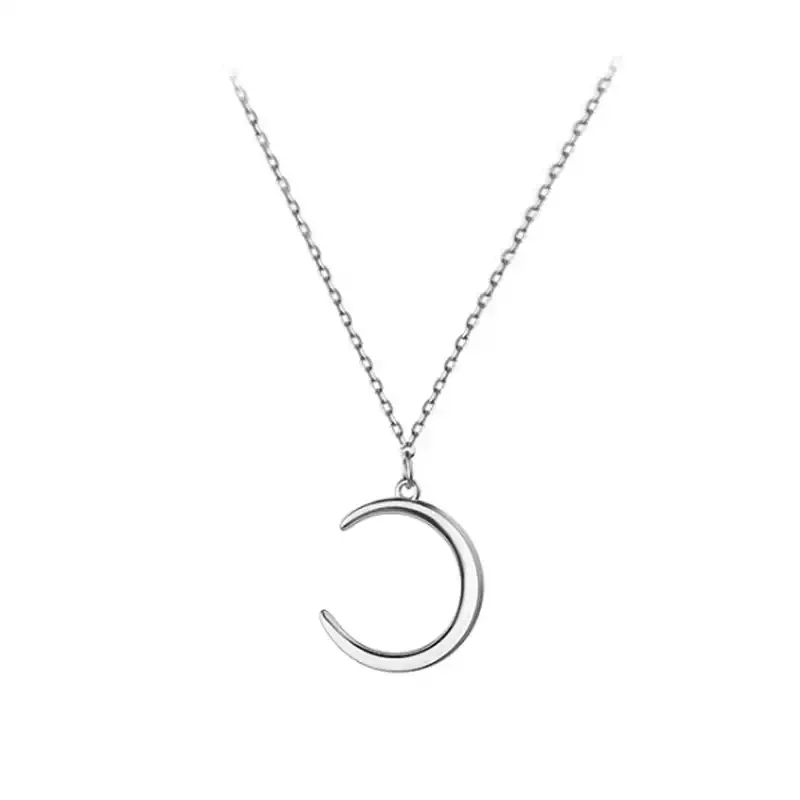 

STYSHE 925 Sterling Silver Moon Necklace Women's Korean Minimalist Collarbone ChokeJapanese Korean Fashion Jewelryr