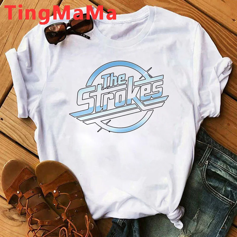 The Strokes t-shirt top tees men harajuku kawaii print aesthetic t shirt t-shirt white t shirt