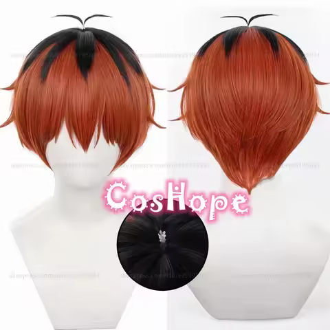 Stark Cosplay Wig 30cm Black Orange Brown Wig Cosplay Anime Cosplay Wigs Heat Resistant Synthetic Wigs