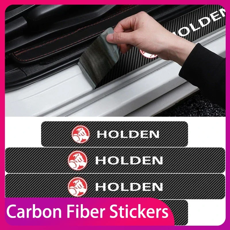 

4pcs Carbon Fiber Car Door Sill Sticker Auto Door Threshold Scratch Waterproof For Holden Commodore Captiva Cruze Caprice VZ