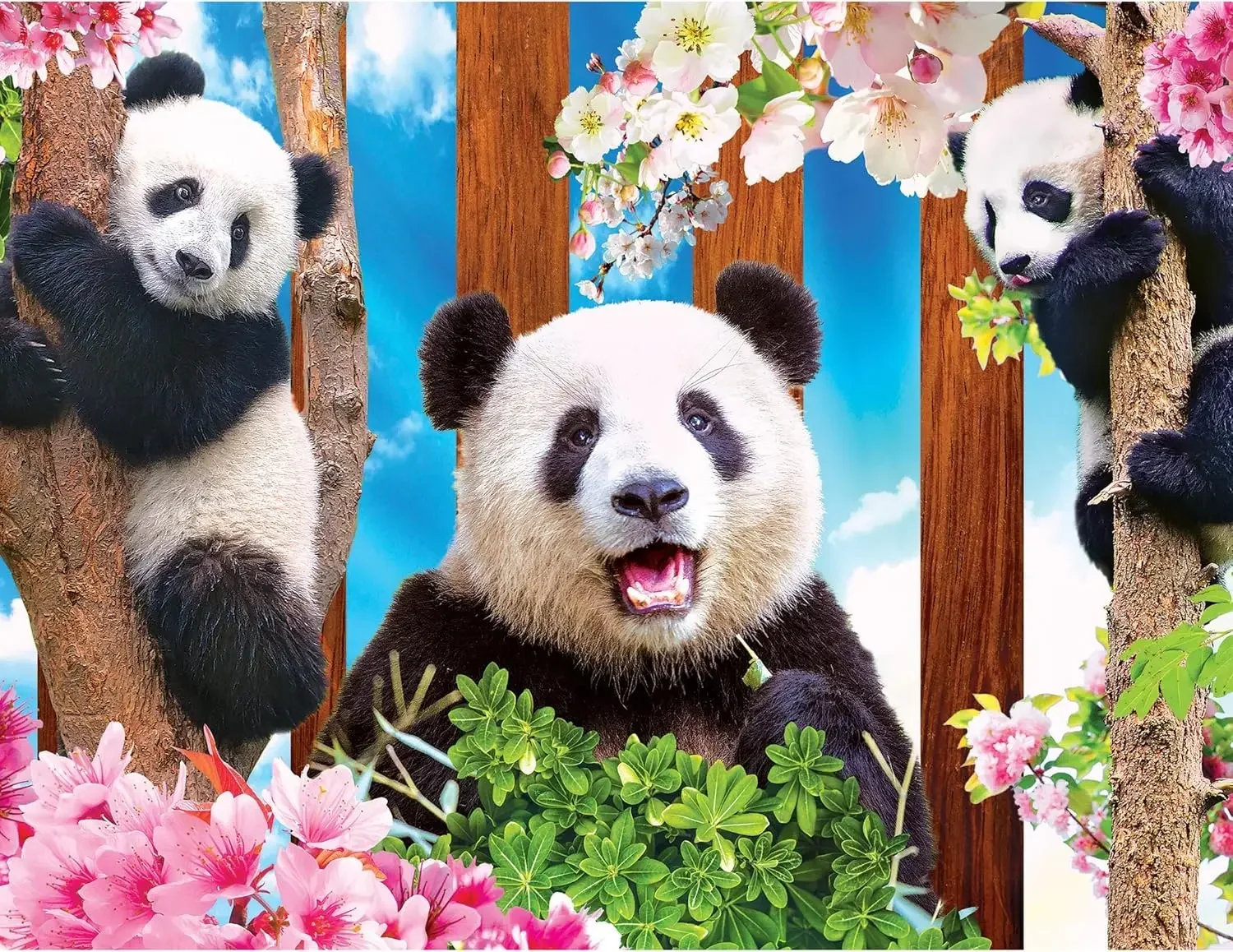 

520/500/300 Pieces Wooden Puzzle for Panda Playtime Jigsaw Puzzles for Challenging Family Activity Games Party Birthday Gift