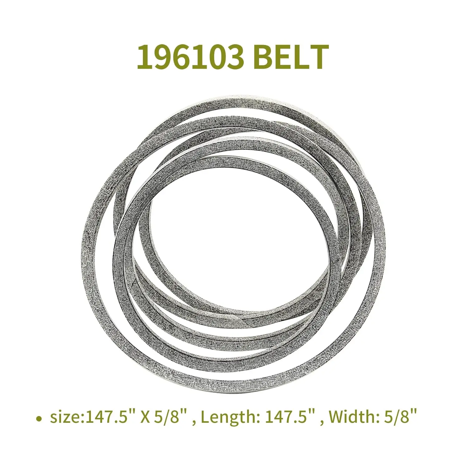 

196103 Приводной ремень палубы газонокосилки 54 дюйма, замена 147,5 x 5/8 дюйма для Ariens 21546382 AYP Husqvarna 99-4627 532196103 587686701