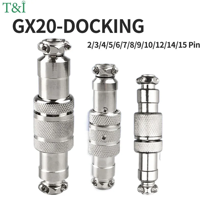 

1Set GX20 2/3/4/5/6/7/8/9/10/12/14/15 Pin Male&Female Docking Aviation Plug&Socket Circular Waterproof butt joint Connector