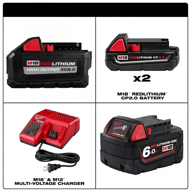 Milwaukee M12-18FC Multi Voltage Charger,Compatible M12 M18 48-11-1880,48-11-2460,48-59-1803 Milwaukee Fast Recharge Battery - view 4