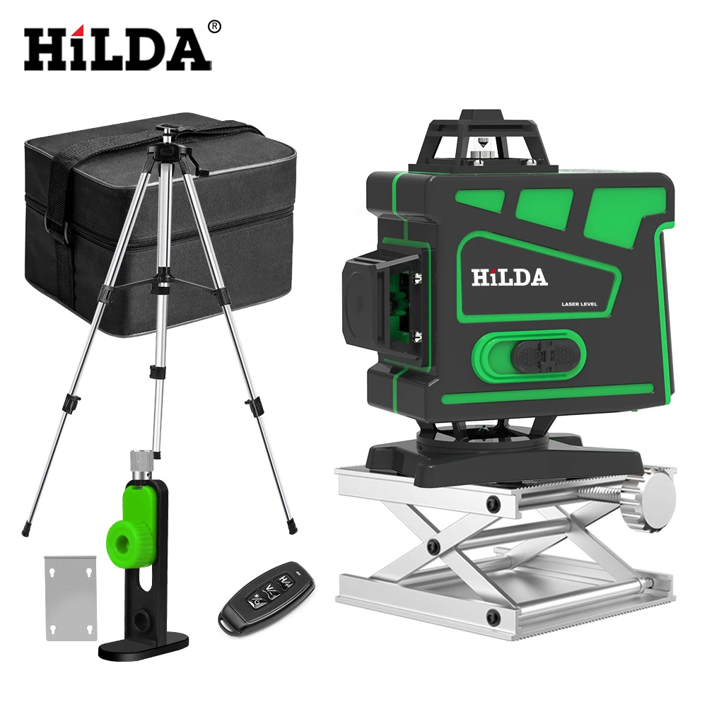 16/12 Lines 3D4D Laser Level green line SelfLeveling 360 Horizontal And Vertical Laser level green Beam laser level with Display