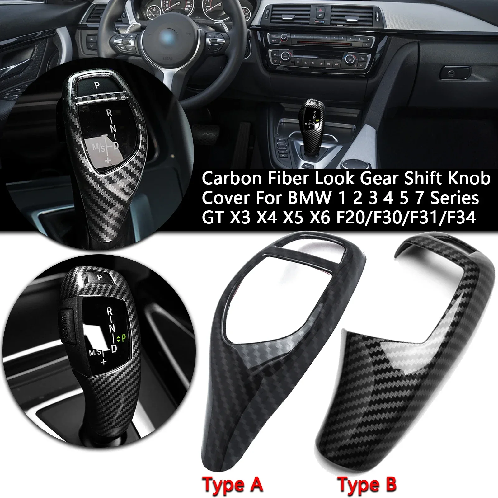 

Стиль углеродного волокна, крышка ручки переключения передач, декоративная накладка для BMW 1, 2, 3, 4, 5, 7 серии GT X3 X4 X5 X6 F20/F30/F31/F34/F10/F15