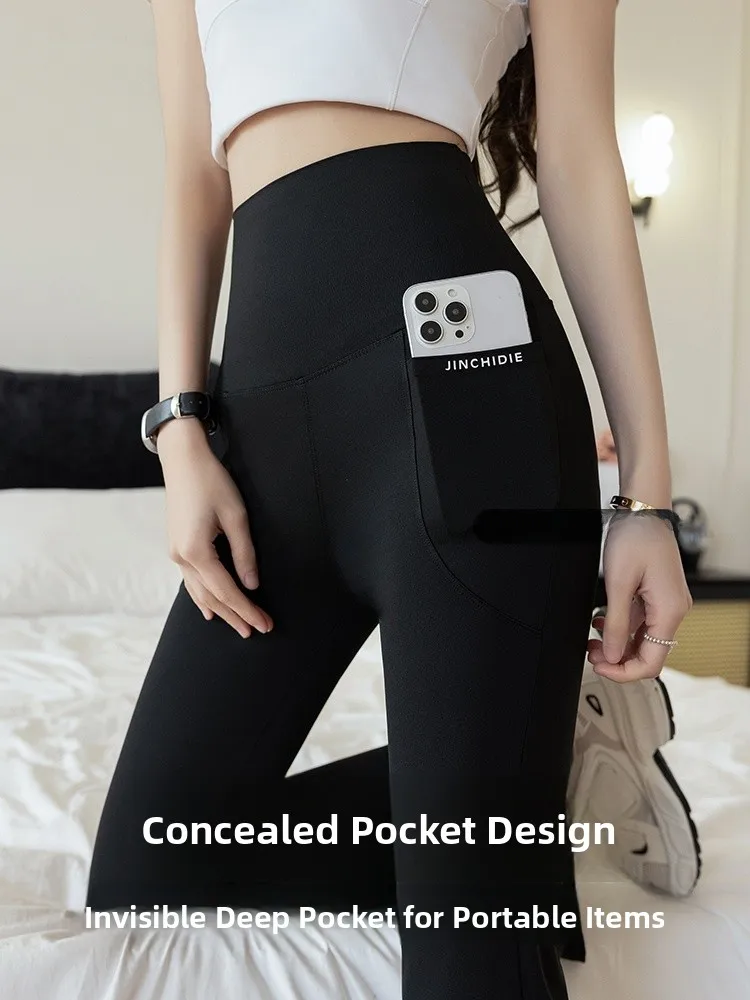 Pantalones de Yoga de cintura alta para mujer, pantalones acampanados de arca, pantalones de levantamiento de glúteos para Fitn, ropa para exteriores, pantalones largos informales