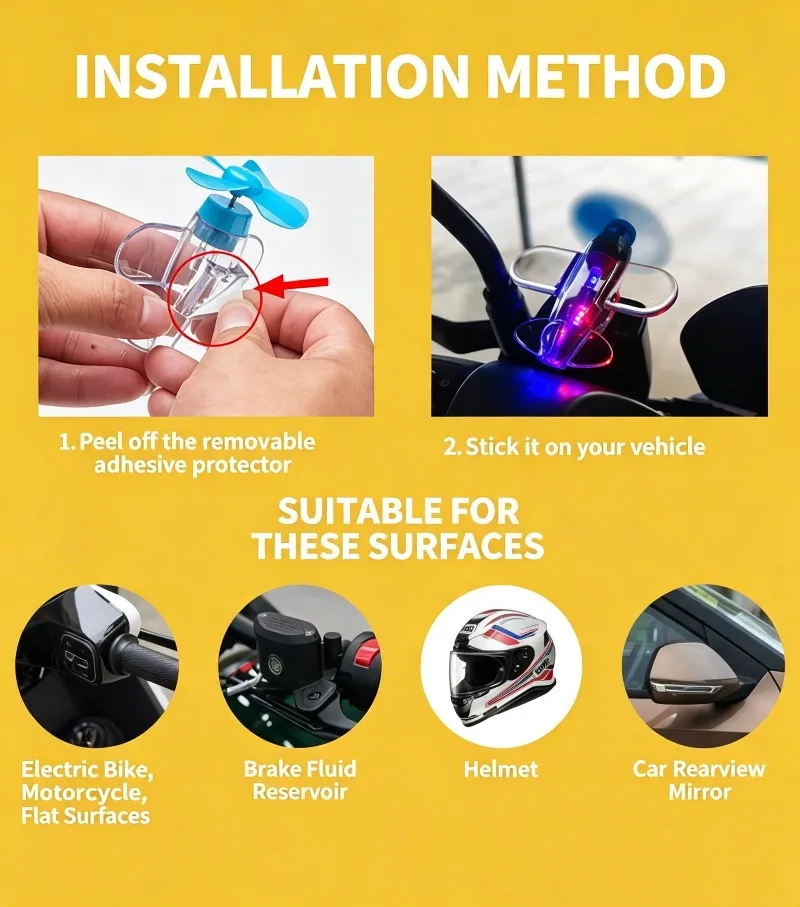 Wind Powered LED Airplane Light No Battery Motorcycle Bike Handlebar Spinning Warning Lamp Decorative Windmill Light For