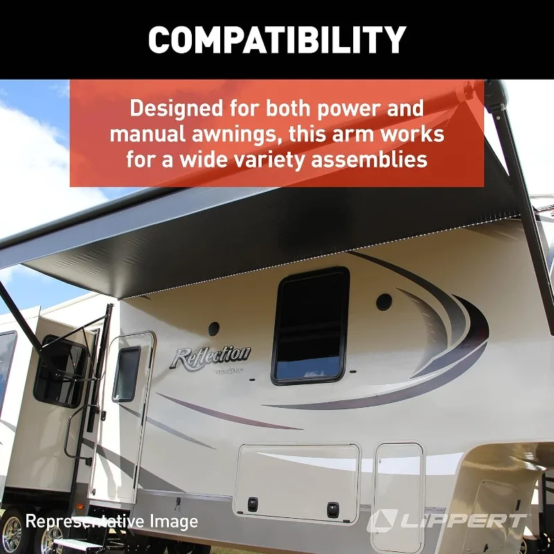 - 281154 Conjunto de brazo de soporte para toldo plano estándar de 69" - Negro