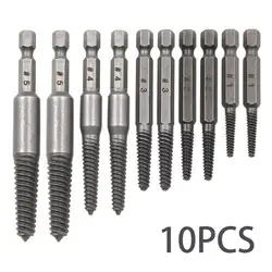 10pc Hexagonal Shank Broken Head Screw Extractor Screw Broken Head Screwdriver for Taking out Electric Drill Tool Set
