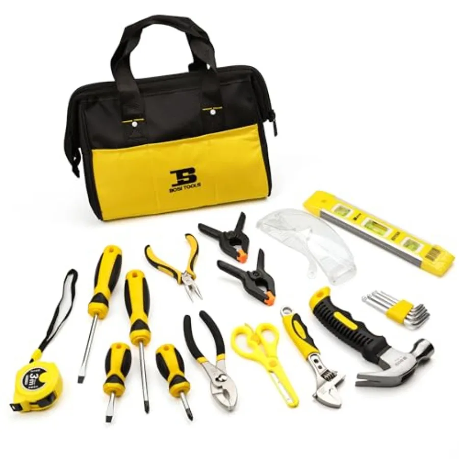 

【Spot goods】20-Piece Hand Tool Set with Storage Bag for Boys and Girls Learning Tool Kit for Home DIY